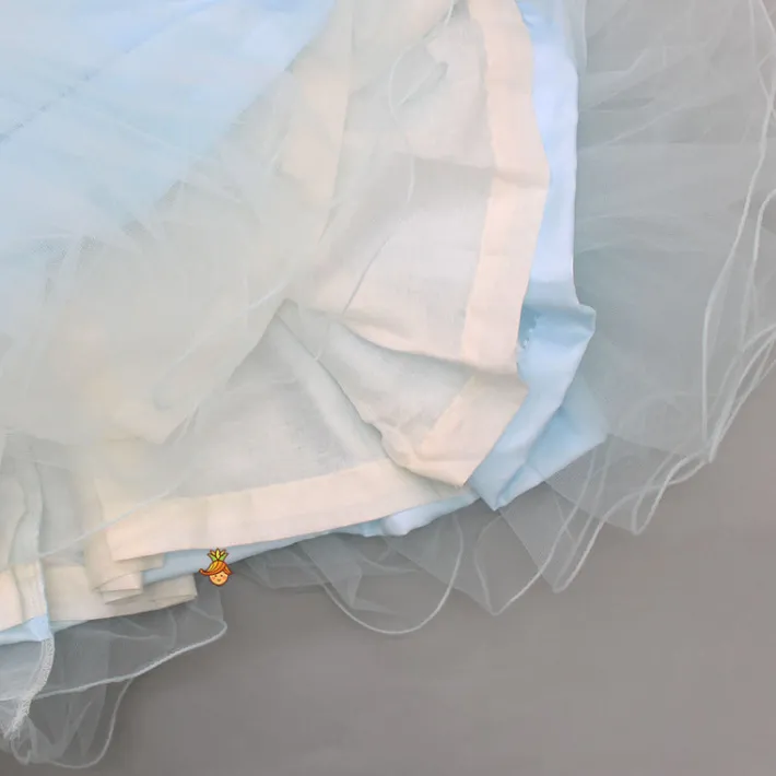 Fashion Cut Dana Embellished Blue Ruffled Sleeves Dress Dresses & Sets | Dresses