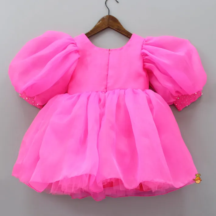 Hot Cut Dana Embellished Gorgeous Pink Dress With Matching Swirled Hair Clip Dresses & Sets | Dresses