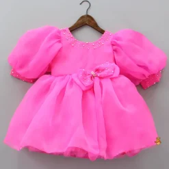 Hot Cut Dana Embellished Gorgeous Pink Dress With Matching Swirled Hair Clip Dresses & Sets | Dresses