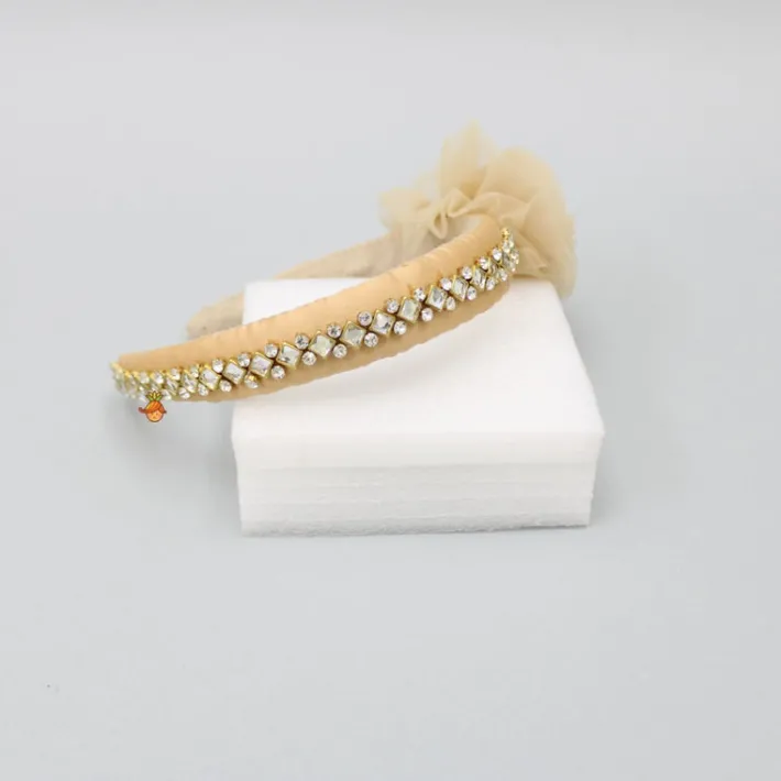 Online Cute Floral Beige Hair Band Hair Accessories | Hair Bands