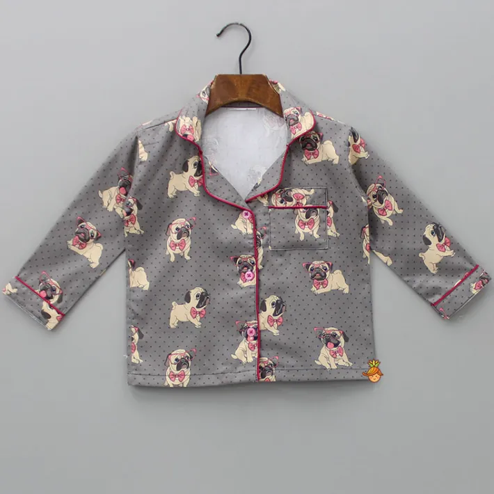 Online Cute Pug Printed Sleepwear Sleepwear