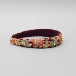 Clearance Cute Red Velvet Embroidered Hair Band Hair Accessories | Hair Bands