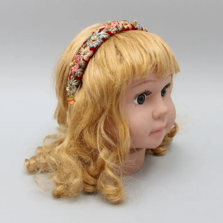 Clearance Cute Red Velvet Embroidered Hair Band Hair Accessories | Hair Bands
