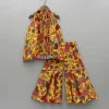 Sale Dangling Strings Tassels Neckline Multicolour Printed Top And Sharara Ethnic Wear | Palazzos & Shararas