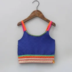 Online Dark Blue Top And Orange Dhoti Ethnic Wear | Dhotis & Patialas