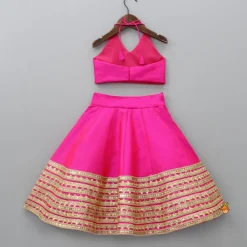 Online Dazzling Halter Neck Top With Sequins Work Lehenga And Dupatta Ethnic Wear | Lehengas & Ghagras