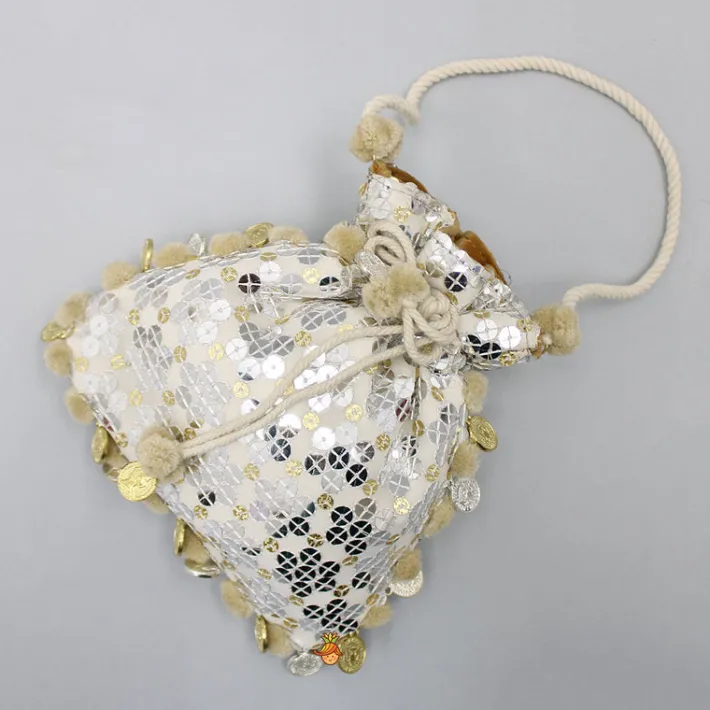 New Dazzling Sequins Embellished Potli Bag Bags