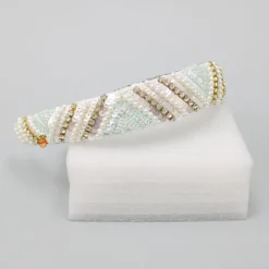 Fashion Delightful Pearly And Sequined White Hair Band Hair Accessories | Hair Bands