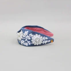 Hot Denim Pearly Embellished Hair Band Hair Accessories | Hair Bands