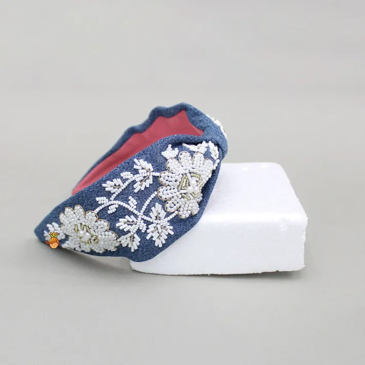 Hot Denim Pearly Embellished Hair Band Hair Accessories | Hair Bands