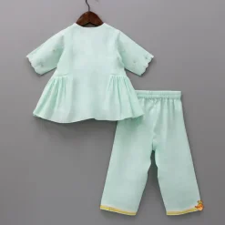 Discount Diya Embroidered Green Kurti And Pant Twinning Sets | Ethnic Wear