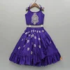 Online Dori Embroidered Purple Strappy Top And Stylish Layered Lehenga Ethnic Wear | Lehengas & Ghagras
