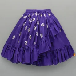 Online Dori Embroidered Purple Strappy Top And Stylish Layered Lehenga Ethnic Wear | Lehengas & Ghagras