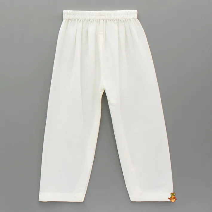 New Double Layered Flap Peach Ethnic Kurta And Off White Pyjama BOY Twinning Sets | Indian Ethnic Wear