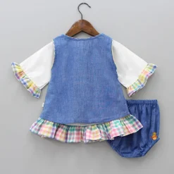 Hot Dress With Angarkha Jacket And Bloomer Baby Essentials | Infant Clothing