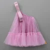 Online Dual Bow Enhanced Pink One Shoulder Dress Dresses & Sets | Dresses
