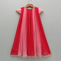 Online Dual Tone Embroidered Cap Sleeves High Low Kurti Ethnic Wear | Kurtis & Jumpsuits