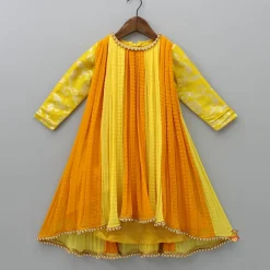 New Dual Tone Embroidered Sleeves High Low Kurti Ethnic Wear | Kurtis & Jumpsuits