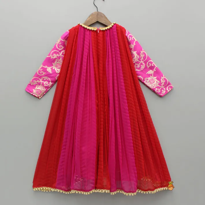 Sale Dual Tone Embroidered Sleeves Kurti Ethnic Wear | Kurtis & Jumpsuits