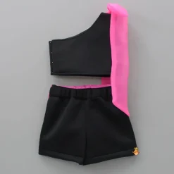 Outlet Dual Tone One-Shoulder Neoprene Top And Shorts Dresses & Sets | Sets