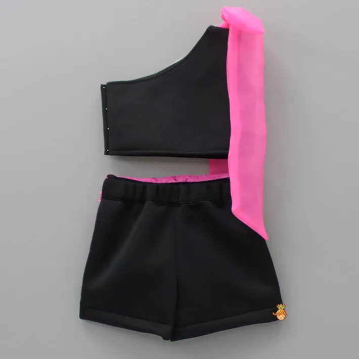 Outlet Dual Tone One-Shoulder Neoprene Top And Shorts Dresses & Sets | Sets