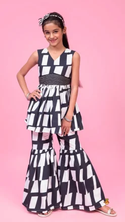 Best Dual Tone Printed Kurti And Sharara Ethnic Wear | Palazzos & Shararas