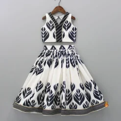Sale Dual Tone Printed Top And Flared Lehenga Ethnic Wear | Lehengas & Ghagras