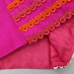 Discount Dual-Colour Top And Stylish Dhoti Skirt With Matching Cape And Hairband Ethnic Wear | Dhotis & Patialas