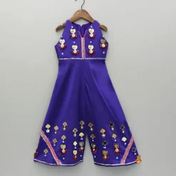 Best Elegant Artificial Stone And Bead Embellished Purple Jumpsuit Ethnic Wear