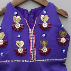 Best Elegant Artificial Stone And Bead Embellished Purple Jumpsuit Ethnic Wear