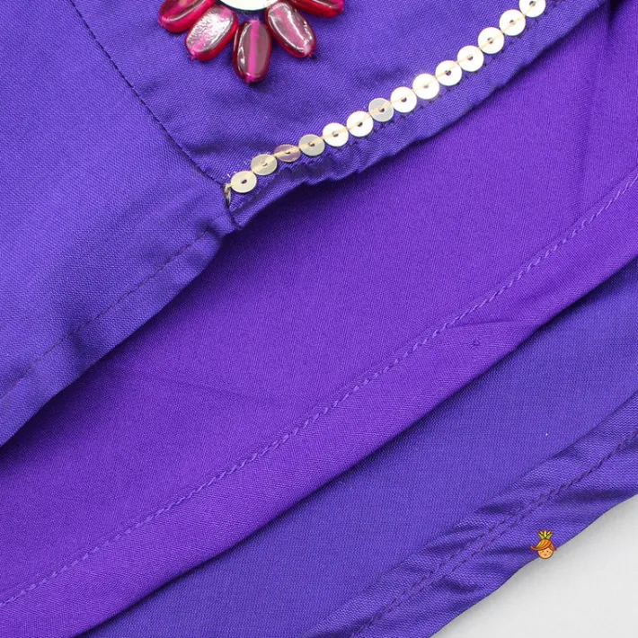 Best Elegant Artificial Stone And Bead Embellished Purple Jumpsuit Ethnic Wear