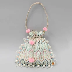 Outlet Elegant Embroidered Braided String Potli Bag Bags