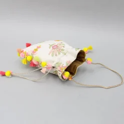 Fashion Elegant Embroidered Fringed Potli Bag Bags