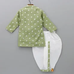 Discount Elegant Green Embroidered Kurta And Dhoti BOY Indian Ethnic Wear | Ethnic Sets