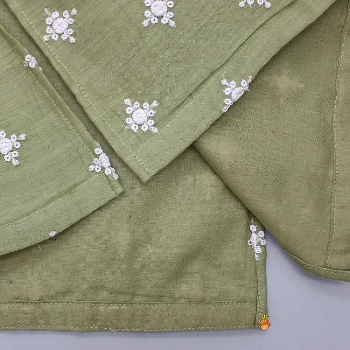 Discount Elegant Green Embroidered Kurta And Dhoti BOY Indian Ethnic Wear | Ethnic Sets