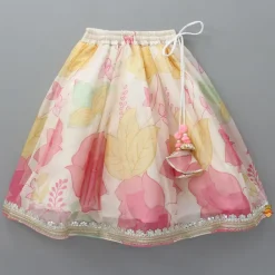 Online Elegant Organza Floral Printed Stylish Top With Lehenga Ethnic Wear | Lehengas & Ghagras