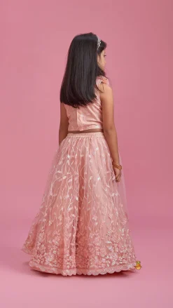 Discount Elegant Peach Drape Top And Sequins Embroidered Lehenga Ethnic Wear | Lehengas & Ghagras