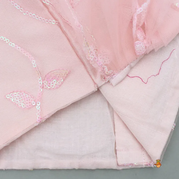 Discount Elegant Peach Drape Top And Sequins Embroidered Lehenga Ethnic Wear | Lehengas & Ghagras