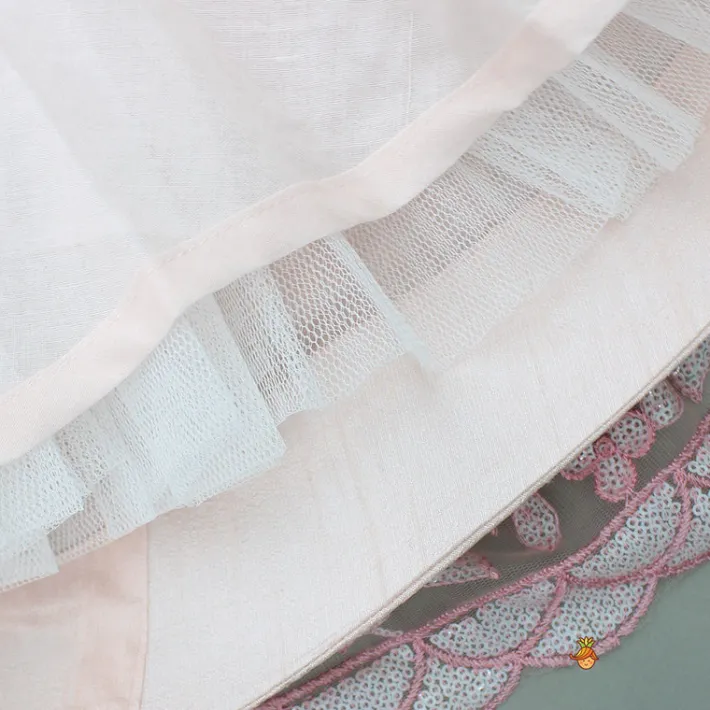 Discount Elegant Peach Drape Top And Sequins Embroidered Lehenga Ethnic Wear | Lehengas & Ghagras