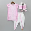 Fashion Elegant Pink Kurti And Dhoti Pant With Net Dupatta Ethnic Wear | Dhotis & Patialas