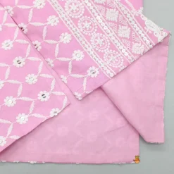 Fashion Elegant Pink Kurti And Dhoti Pant With Net Dupatta Ethnic Wear | Dhotis & Patialas