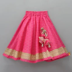 Best Elegant Pink Top And Fringes Tassels Detail Lehenga With Matching Dupatta Ethnic Wear | Lehengas & Ghagras
