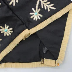 Clearance Elegant Pleated Black Top And Gota Lace Work Flared Lehenga With Beige Dupatta Ethnic Wear | Lehengas & Ghagras