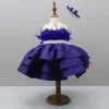 Outlet Elegant Purple Layered Dress With Matching Detachable Bow And Head Band Dresses & Sets | Dresses