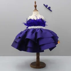 Outlet Elegant Purple Layered Dress With Matching Detachable Bow And Head Band Dresses & Sets | Dresses