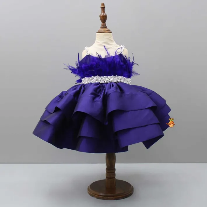 Outlet Elegant Purple Layered Dress With Matching Detachable Bow And Head Band Dresses & Sets | Dresses