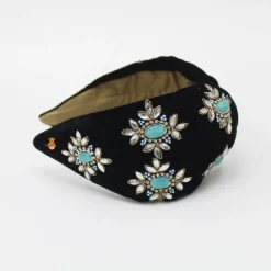 Sale Elegant Stones And Beads Embellished Black Hair Band Hair Accessories | Hair Bands