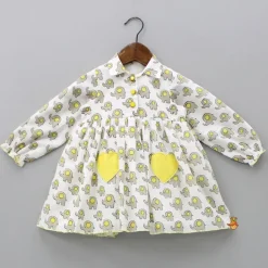Online Elephant Print Dress With Heart Shaped Pocket Dresses & Sets | Dresses