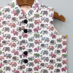 Clearance Elephant Printed Multicoloured Jacket BOY Indian Ethnic Wear | Ethnic Jackets