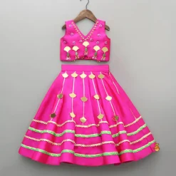 Sale Embellised Pink Top And Lehenga With Dupatta Ethnic Wear | Lehengas & Ghagras